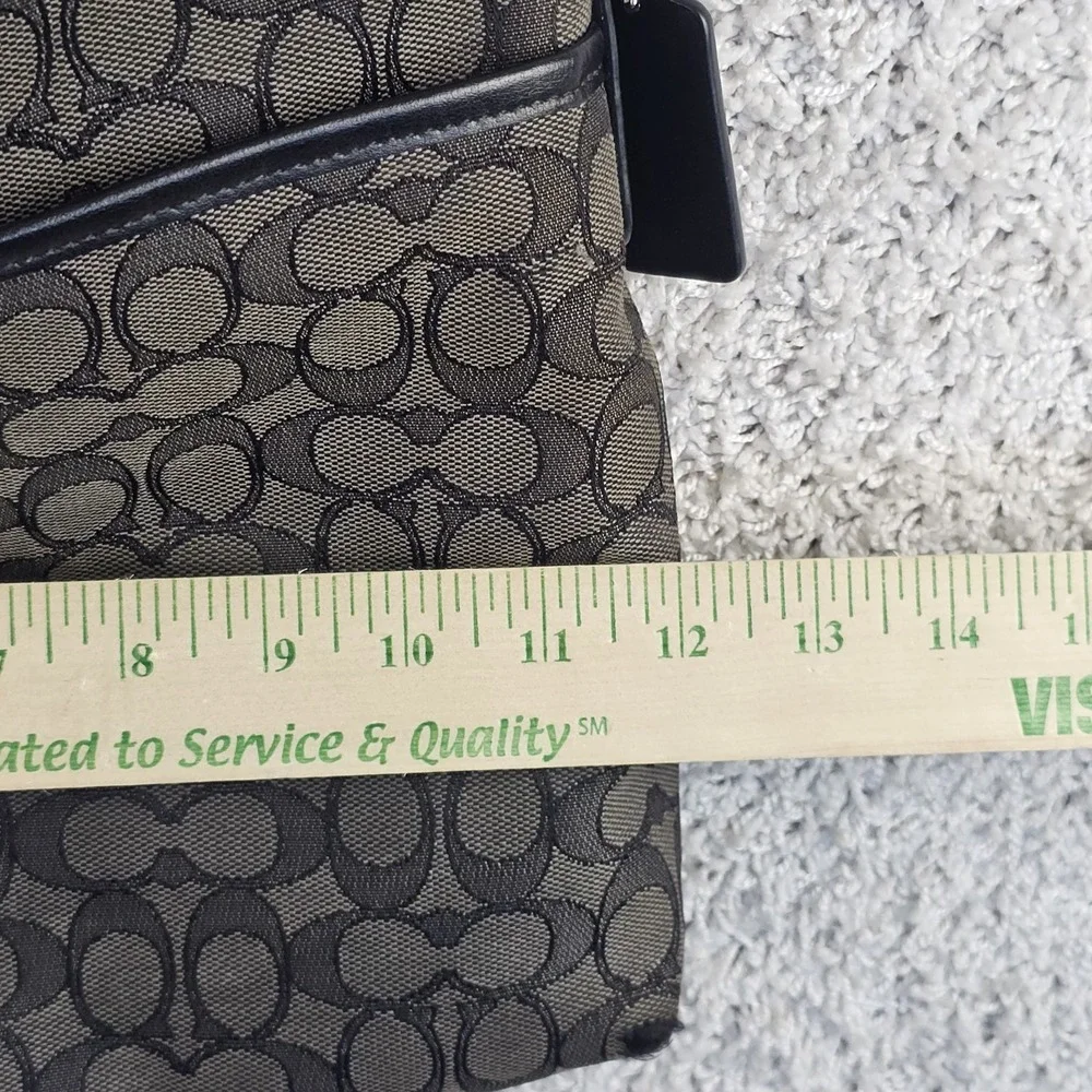 Coach Crossbody Signature Canvas Gray & Black Bag Purse (Wear) F58285